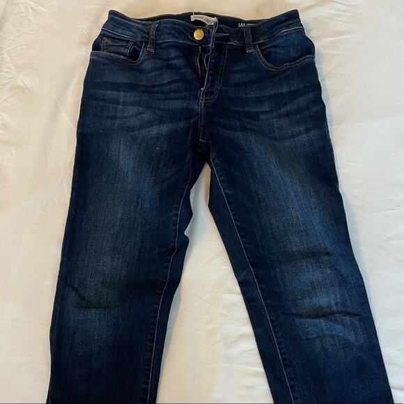 Warp + Weft LAX Girlfriend jeans size 2/26. Dark wash. Skinny jeans cuff option - Picture 3 of 7